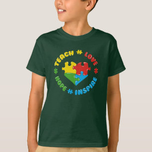 Teach Love Hope Inspire Autism Awareness T-Shirt