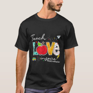 Teach Love Inspire 1st Grade Teacher Funny Back To T-Shirt