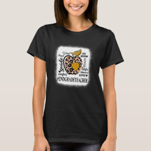 Teach Love Inspire 2nd Grade Teacher Leopard Back T-Shirt