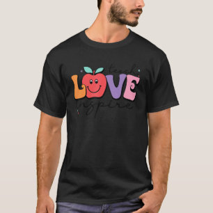 Teach Love Inspire Apple Happy Day Teacher Day Ret T-Shirt