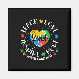Teach Love Inspire Autism Awareness Teacher Magnet