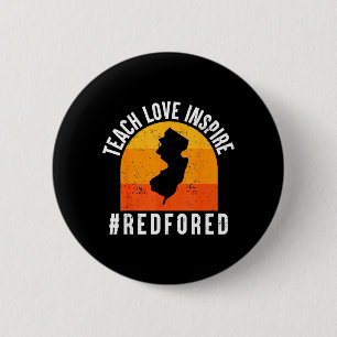 Teach Love Inspire Back to School New Jersey 6 Cm Round Badge