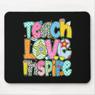 Teach Love Inspire Back To School Teacher Kids Boy Mouse Mat