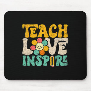 Teach Love Inspire Back To School Teachers Retro G Mouse Mat