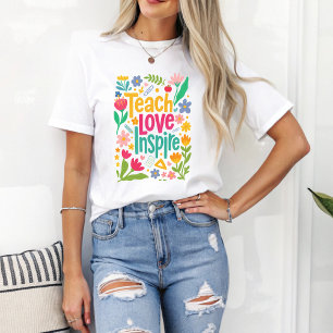 Teach Love Inspire Boho Back to School Teacher T-Shirt