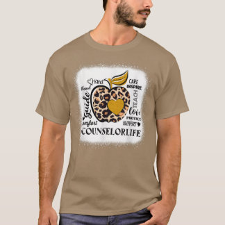 Teach Love Inspire Counsellor Life Leopard Back To T-Shirt