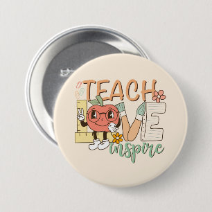 Teach Love Inspire – Cute School Supplies 7.5 Cm Round Badge