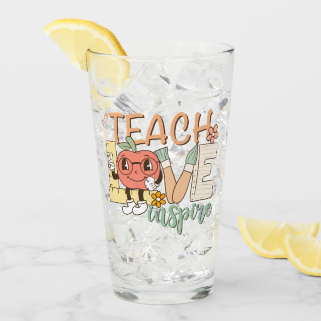 Teach Love Inspire – Cute School Supplies Glass (Front Ice)