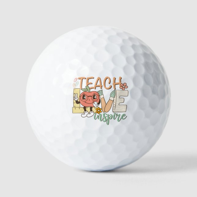 Teach Love Inspire – Cute School Supplies Golf Balls (Front)