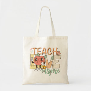 Teach Love Inspire – Cute School Supplies Tote Bag