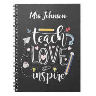 teach love inspire favorite teacher chalkboard notebook