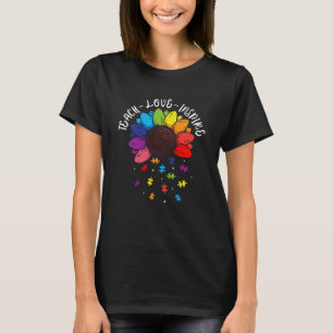 Teach Love Inspire Flower Autism Awareness Women T T-Shirt