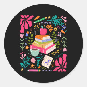 Teach Love Inspire Flower Teacher First Day Back T Classic Round Sticker
