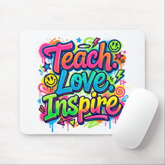 Teach. Love. Inspire. Graffiti Mouse Pad Teacher