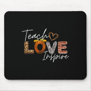 Teach Love Inspire Leopard Safari Back To School Mouse Mat