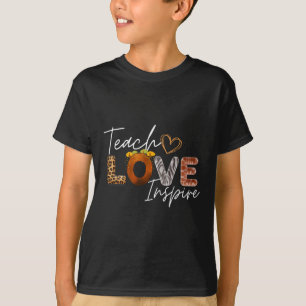 Teach Love Inspire Leopard Safari Back To School T-Shirt