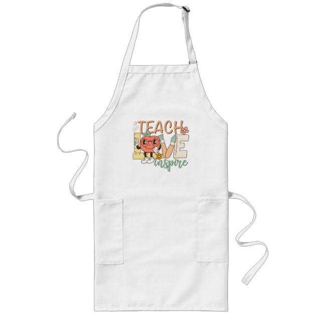 Teach Love Inspire Long Apron (Front)