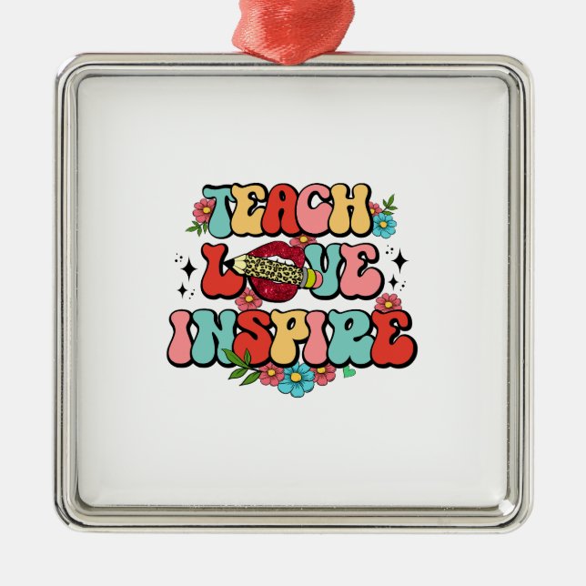 Teach Love Inspire Metal Tree Decoration (Front)