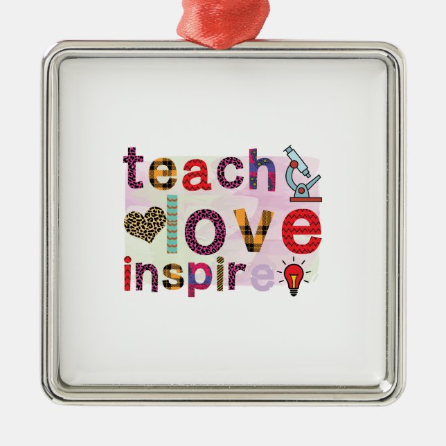 Teach Love Inspire Metal Tree Decoration (Front)