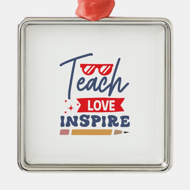 Teach Love Inspire Metal Tree Decoration (Front)