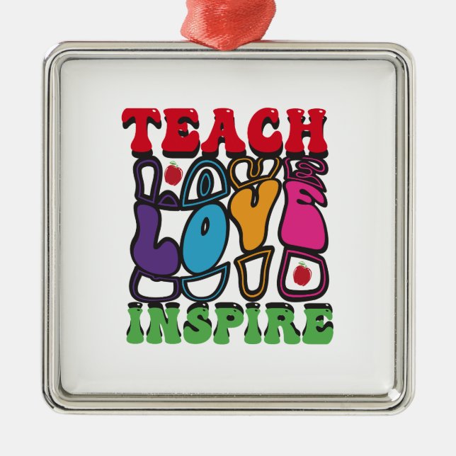 Teach Love Inspire Metal Tree Decoration (Front)