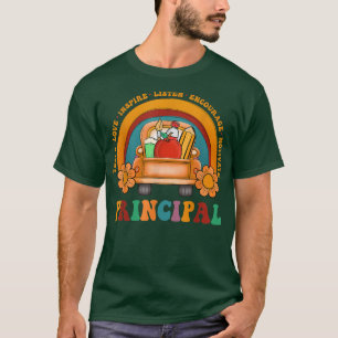 Teach Love Inspire Principal Fall Autumn Rainbow T-Shirt