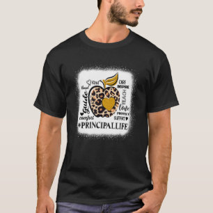 Teach Love Inspire Principal Life Leopard Back To T-Shirt