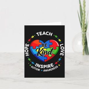 Teach Love Inspire Puzzle for Teacher Women Autism Card