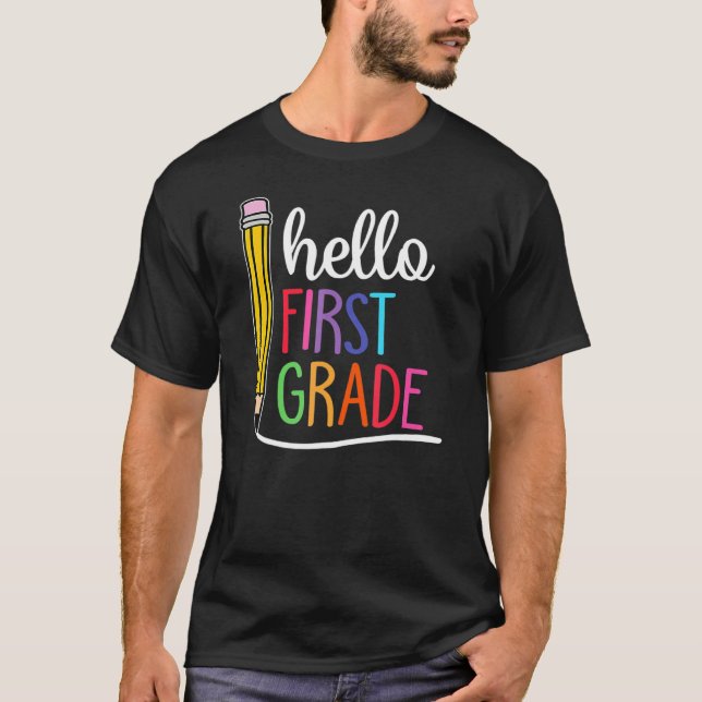 Teach Love Inspire Rainbow Pencil Teacher Back To  T-Shirt (Front)