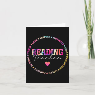 Teach Love Inspire Reading Teacher Tie Dye Back To Card