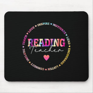 Teach Love Inspire Reading Teacher Tie Dye Back To Mouse Mat