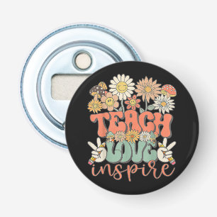 Teach Love Inspire Retro Back to School Bottle Opener