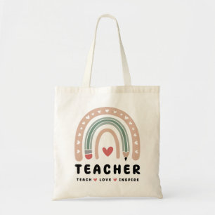 Teach Love Inspire Retro Design Tote Bag