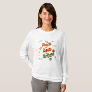 Teach Love Inspire Retro Teacher Quote T-Shirt