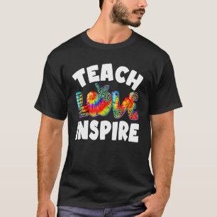 Teach Love Inspire Retro Teacher  Vintage Groovy W T-Shirt