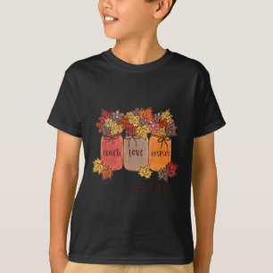 Teach Love Inspire Teacher Life Teaching Autumn Bo T-Shirt