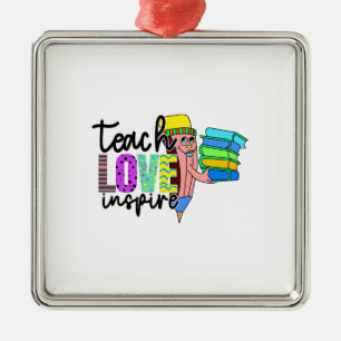 Teach Love Inspire Teacher Metal Tree Decoration