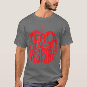 Teach Love Inspire Teacher s for Women Apple Graph T-Shirt