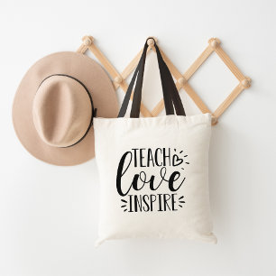 Teach, Love, Inspire Teacher Tote Bag
