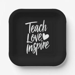 Teach Love Inspire Teacher's Day Gift Teacher Life Paper Plate