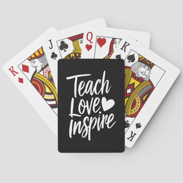 Teach Love Inspire Teacher's Day Gift Teacher Life Playing Cards (Back)