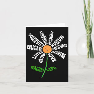 Teach Love Inspire Teachers Inspirational Flower T Card