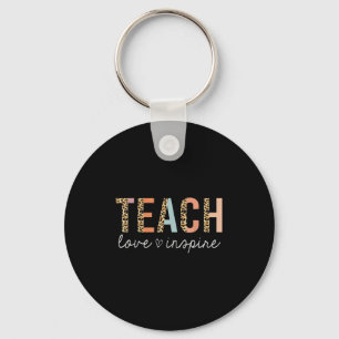 Teach Love Insre Leopard Back To School Cute Teach Key Ring