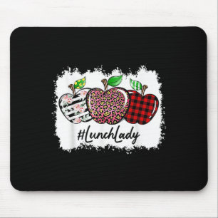 Teach Love Insre Lunch Lady Leopard Red Plain  Mouse Mat