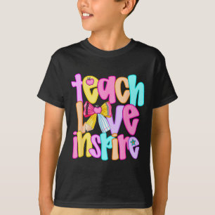 Teach Love Insre Preppy Back to School Teacher T-Shirt
