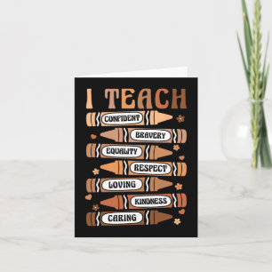 Teach Melanin Afro African Black History Month Tea Card