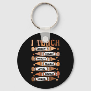 Teach Melanin Afro African Black History Month Tea Key Ring