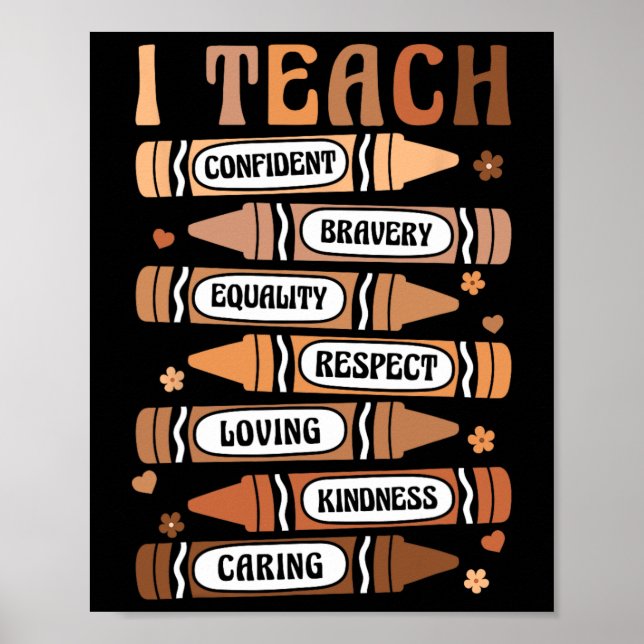 Teach Melanin Afro African Black History Month Tea Poster (Front)
