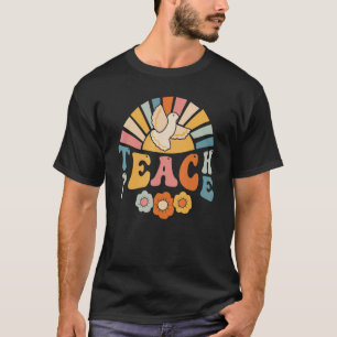 Teach Peace Back To School Teach Love Inspire Retr T-Shirt