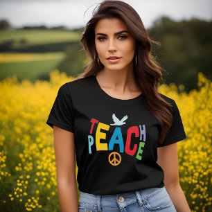 Teach Peace Black Tee Shirt
